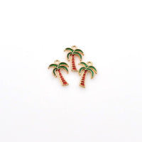 8PCS Enamel Coconut Tree Charms-RS1021