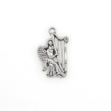 15PCS Angel Charms,Harp Angel Pendants,Antique Silver Tone-RS331