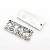 8PCS US Dollar Charms,Antique Silver Tone-RS930