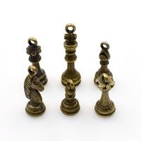 International Chess Charms,Antique Bronze Tone 3D, 6 Styles Available-RS431