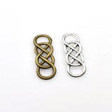 15PCS Double Eight Charms,2 Colors Available-RS1098