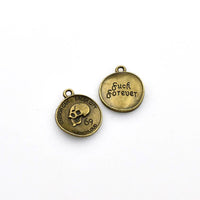 10PCS Round Skull Charms,2 Colors Available-RS1135