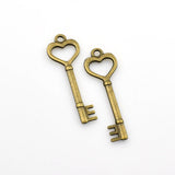 8PCS Key Charms,Antique Bronze Tone-RS071