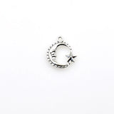 20PCS Round Moon Charms,Antique Silver Tone Double Sided-RS1235