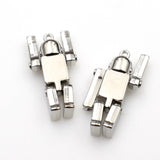 2PCS Robot Charms,Antique Silver Tone 3D-RS1204