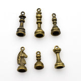 International Chess Charms,Antique Bronze Tone 3D, 6 Styles Available-RS431