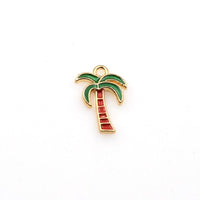 8PCS Enamel Coconut Tree Charms-RS1021