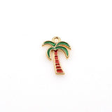 8PCS Enamel Coconut Tree Charms-RS1021