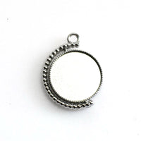 2PCS 20mm-30mm Silver Round Rotatable double-sided Cabochon Base Settings 3 Sizes Available-B2253