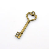 8PCS Key Charms,Antique Bronze Tone-RS071