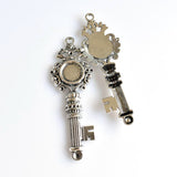 3PCS 14mm Cabochon Base Settings,Key Charm 2 Colors Available-B2011