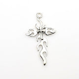 5PCS Big Flame Cross Charms,Antique Silver Tone-RS913