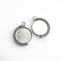 2PCS 20mm-30mm Silver Round Rotatable double-sided Cabochon Base Settings 3 Sizes Available-B2253