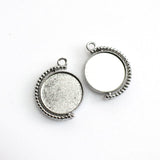 2PCS 20mm-30mm Silver Round Rotatable double-sided Cabochon Base Settings 3 Sizes Available-B2253