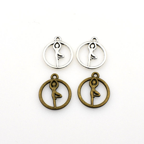 25PCS Yoga Charms,Double Sided 2 Colors Available-RS320