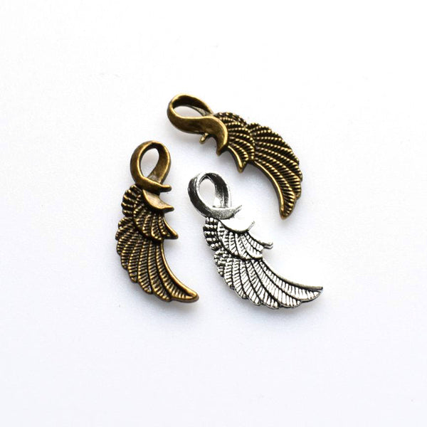 15PCS Wing Charms Big Loop,2 Colors Available-RS471