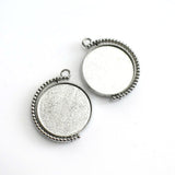 2PCS 20mm-30mm Silver Round Rotatable double-sided Cabochon Base Settings 3 Sizes Available-B2253