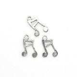 50PCS Music Charms,Antique Silver Tone Double Sided-RS593