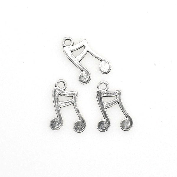 50PCS Music Charms,Antique Silver Tone Double Sided-RS593