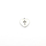 25PCS Heart Cross Charms,Antique Silver Tone Double Sided-RS731