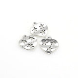 30PCS Love Heart Charms,Smile Face,Antique Silver Tone-RS024