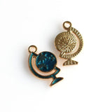 10PCS Blue Globe Charms-RS1087