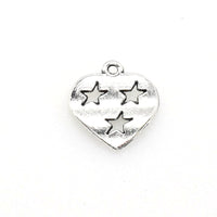 30PCS Love Heart Charms,Smile Face,Antique Silver Tone-RS024