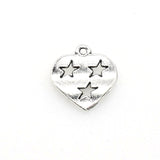 30PCS Love Heart Charms,Smile Face,Antique Silver Tone-RS024