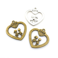 10PCS Love Charms,Double Sided 2 Colors Available-RS1057