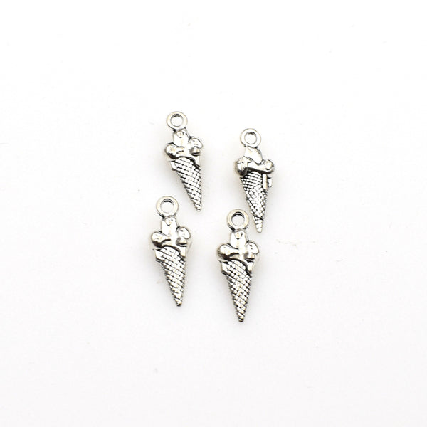 40PCS Cone Charms,Antique Silver Tone 3D-RS521