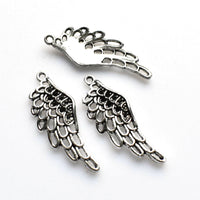 10PCS Big Wing Charms,Antique Silver Tone-RS036