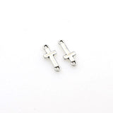 50PCS Little Cross Connector Charms,Antique Silver Tone-RS698