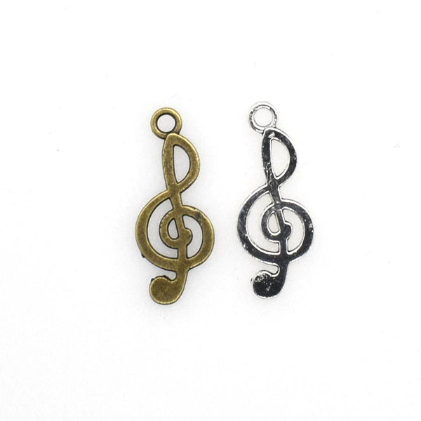 40PCS Music Charms,Treble Pendants,2 Colors Available Double Sided-RS514