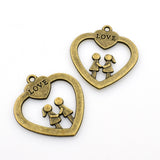 10PCS Love Charms,Double Sided 2 Colors Available-RS1057