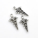 20PCS Caduceus Charms,Antique Silver Tone Double Sided-RS1037