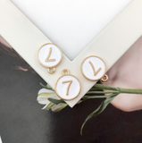 10PCS Number Charms 0-9,White Enamel Charms Double Sided-RS1225