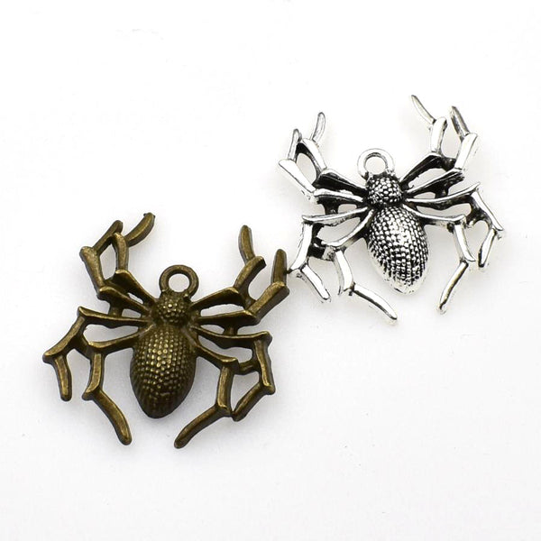 6PCS Big Spider Charms,2 Colors Available-RS880