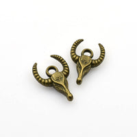 6PCS Detailed Bull Head Charms,2 Colors Available Double Sided-RS586