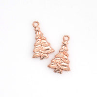 20PCS Christmas Tree Charms,Rose Gold Plated-RS1066