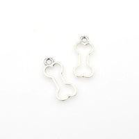 40PCS Dog Bone Charms,Antique Silver Tone-RS870