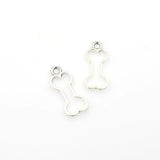 40PCS Dog Bone Charms,Antique Silver Tone-RS870