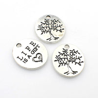 15PCS Life Tree Charms,Antique Silver Tone-RS929