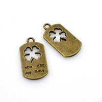 15PCS Clover Tag Charms,2 Colors Available-RS833