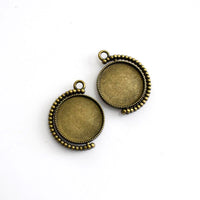 2PCS 20mm-30mm Bronze Round Rotatable double-sided Cabochon Base Settings 3 Sizes Available-B2253