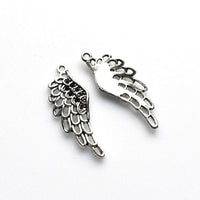 10PCS Big Wing Charms,Antique Silver Tone-RS036