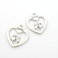 10PCS Love Charms,Double Sided 2 Colors Available-RS1057