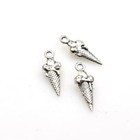 40PCS Cone Charms,Antique Silver Tone 3D-RS521