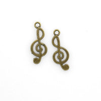 40PCS Music Charms,Treble Pendants,2 Colors Available Double Sided-RS514