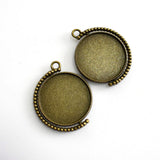 2PCS 20mm-30mm Bronze Round Rotatable double-sided Cabochon Base Settings 3 Sizes Available-B2253