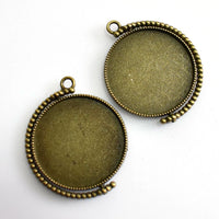 2PCS 20mm-30mm Bronze Round Rotatable double-sided Cabochon Base Settings 3 Sizes Available-B2253